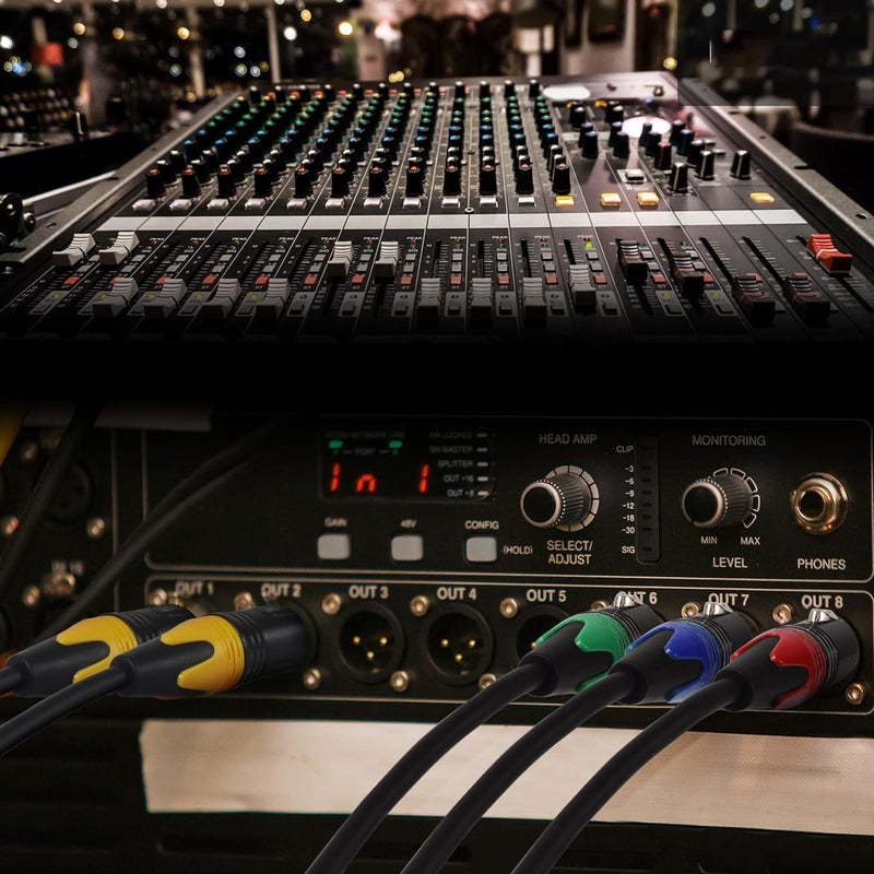 Device Of Urban Infotech موصل XLR 3-دبوس موصل كابل XLR موصل ذكر وأنثى موصل كابل ميكروفون مقبس صوت، موصلات XLR ملونة (عبوة من 4) - Image 2