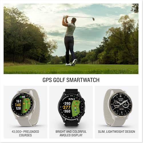Garmin Approach® S50, Advanced Golf GPS Smartwatch, AMOLED Display, On-Course Features, Wrist-Based Heart Rate, Slate Aluminum Bezel with Black ComfortFit Nylon Band - Image 2