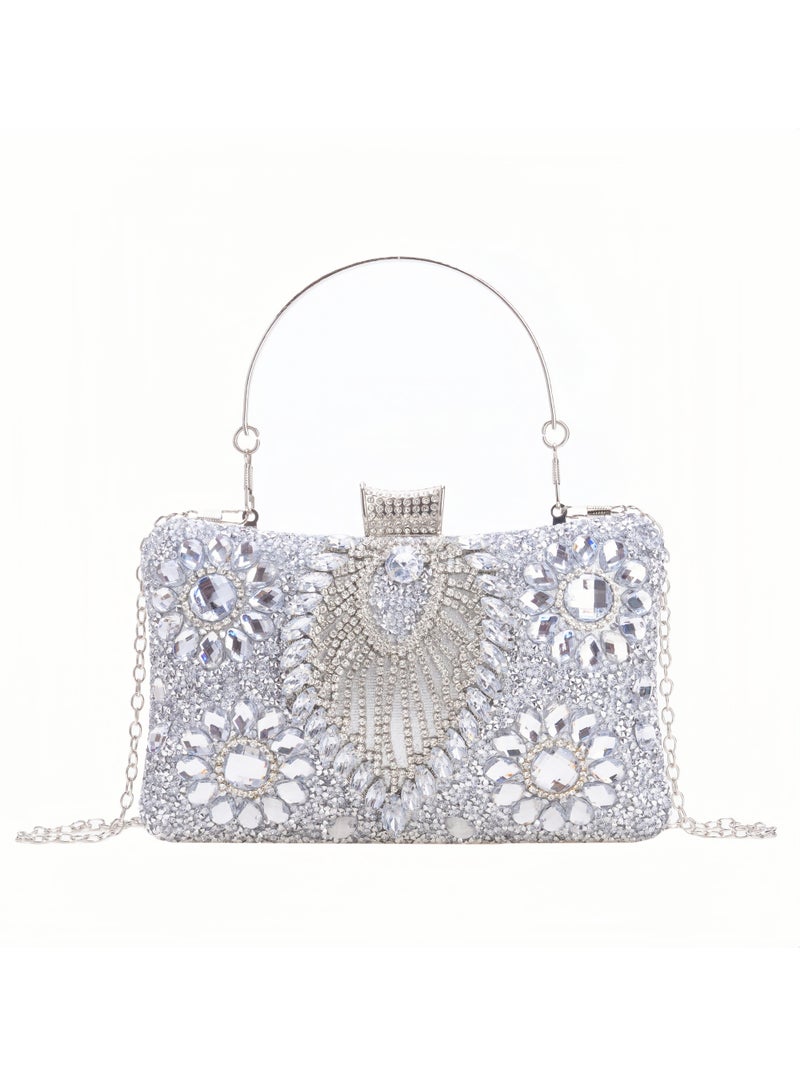Women's glitter rhinestone clutch bag, diamond dinner bag, prom mini clutch bag, cocktail party, wedding, engagement, can be given as a gift for women  - Image 1