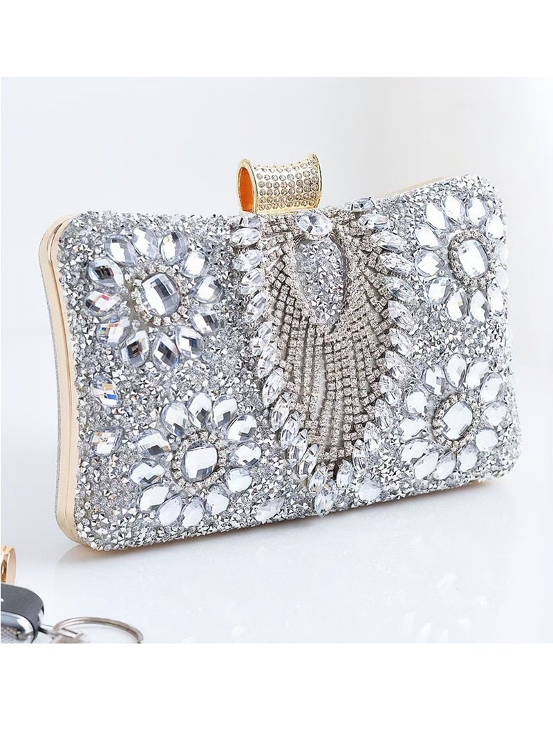 Women's glitter rhinestone clutch bag, diamond dinner bag, prom mini clutch bag, cocktail party, wedding, engagement, can be given as a gift for women  - Image 2