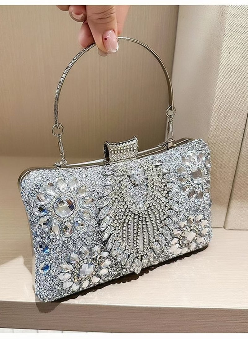 Women's glitter rhinestone clutch bag, diamond dinner bag, prom mini clutch bag, cocktail party, wedding, engagement, can be given as a gift for women  - Image 3