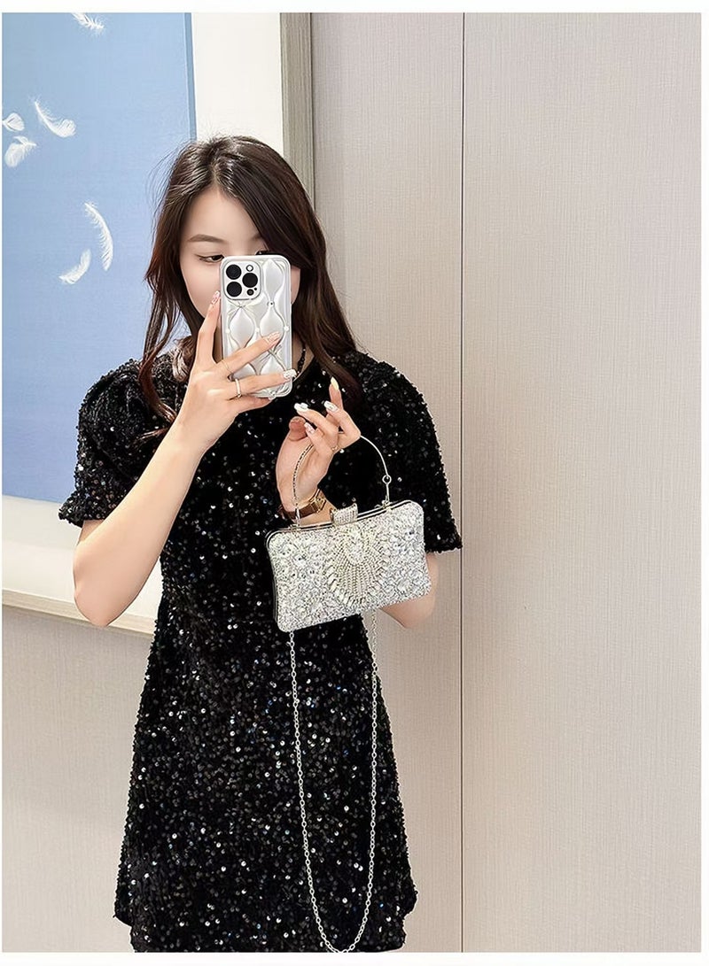 Women's glitter rhinestone clutch bag, diamond dinner bag, prom mini clutch bag, cocktail party, wedding, engagement, can be given as a gift for women  - Image 4
