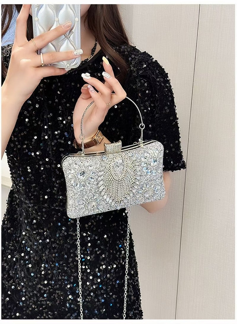 Women's glitter rhinestone clutch bag, diamond dinner bag, prom mini clutch bag, cocktail party, wedding, engagement, can be given as a gift for women  - Image 5
