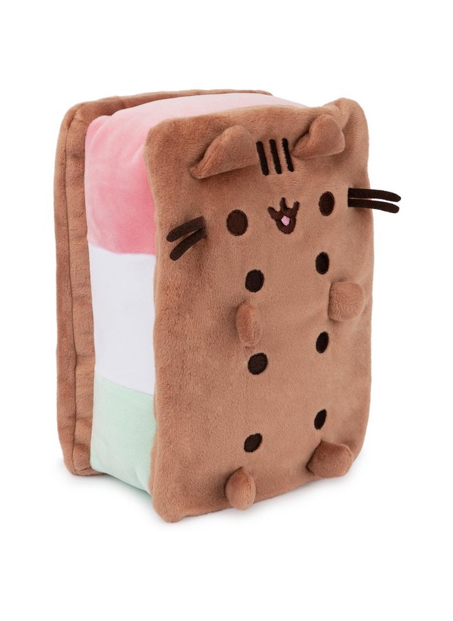 SPIN MASTER Gund Pusheen Neapolitan Ice Cream Sandwich Pusheen Plush, Stuffed Animal For Ages 8 And Up, Brown, 9.5”  - Image 1