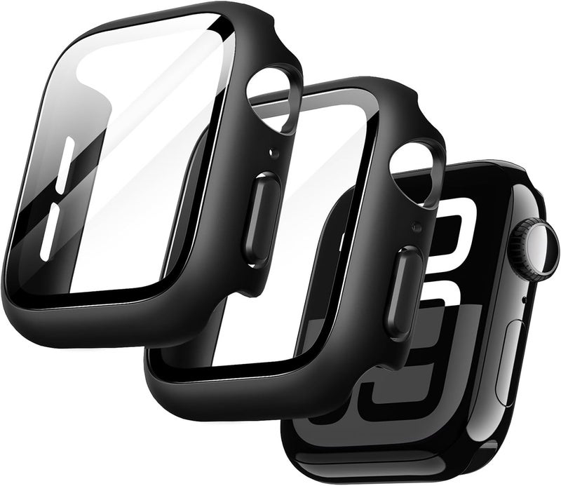 Case with Screen Protector for Apple Watch Series 11/10 42mm, Black | Built-in Tempered Glass, High Touch Sensitivity, Full Protection, Hard PC Design - Image 1