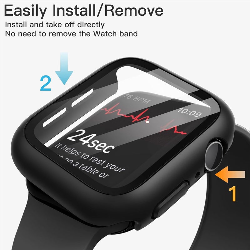 Case with Screen Protector for Apple Watch Series 11/10 42mm, Black | Built-in Tempered Glass, High Touch Sensitivity, Full Protection, Hard PC Design - Image 4