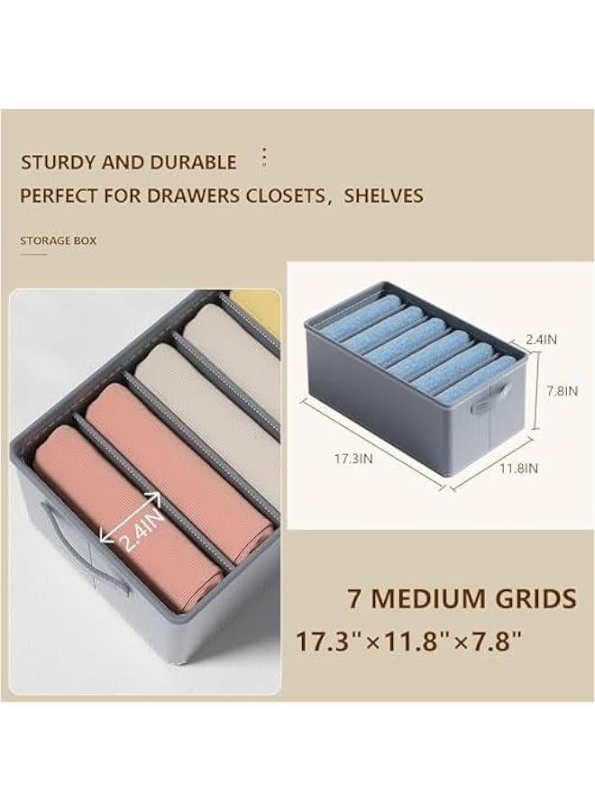 HOOKOR Set of 3 Large wardrobe clothes storage box, Closet storage box and storage cabinet with handles, Foldable fabric drawer storage box, Clothes divider, Jeans, Sweater, Bra - Image 2
