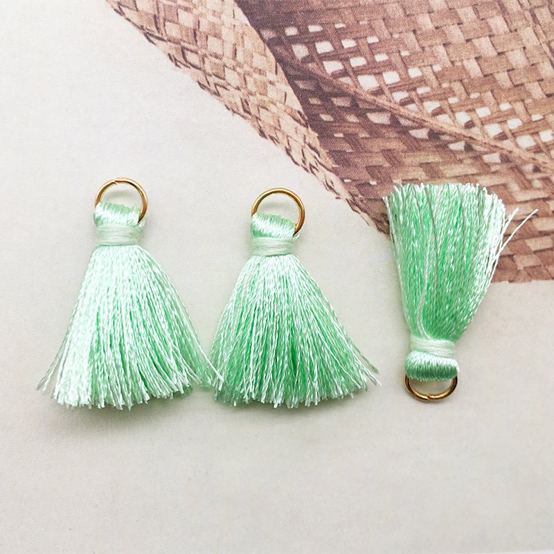 1 tassel handmade multicolor wholesale DIY handmade earrings keychain bag pendant accessories tassel hanging tassel Bright Green Tassel -14726