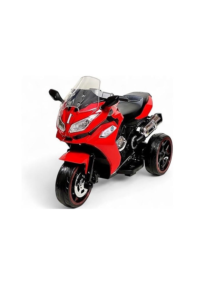 البدر دراجة نارية كهربائية للاطفال من البدر، يمكن الركوب عليها للاولاد والبنات، سيارات العاب مزدوجة قابلة لاعادة الشحن، بطارية 12 فولت ومحركين، مناسبة لعمر 2-8 سنوات، من البدر - Image 1