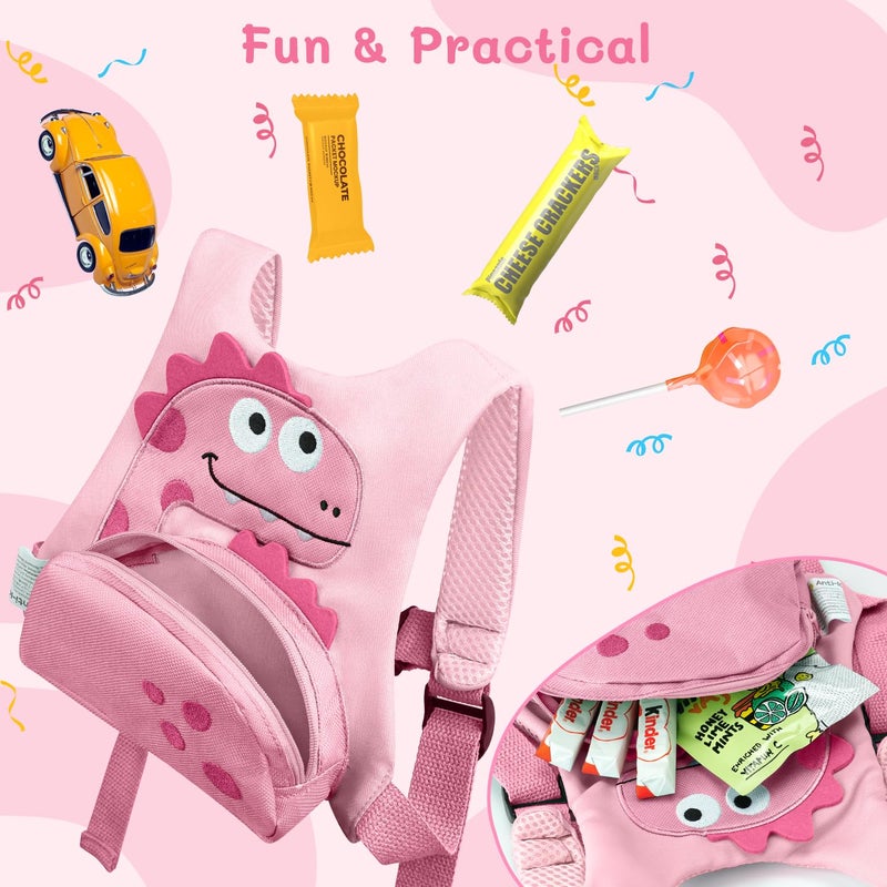 Dr.Meter 3 in 1 Toddler Harness Leash + 8.2ft Anti Lost Wrist Link, Cute Dinosaur Kids Anti Lost Leash with Key Lock, Child Walking Harness for Parent Boys Girls Keep Kids Close, Travel Essensials - Image 3
