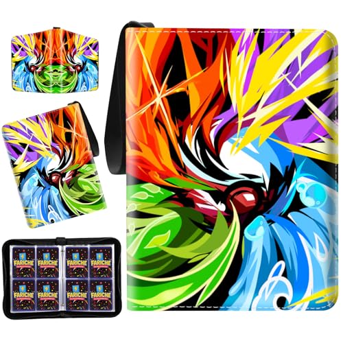 FARICHE Trading Card Binder for TCG Cards 4Pocket Portable Card Collector Ablum Holder Book Fits 400 Cards with 50 Removable Sleeve Waterproof Card Binder Display Storage Carrying Cases for TCGBall - Image 1