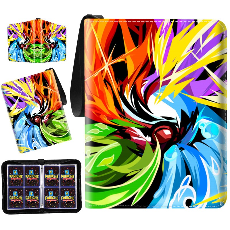 FARICHE Trading Card Binder for TCG Cards 4Pocket Portable Card Collector Ablum Holder Book Fits 400 Cards with 50 Removable Sleeve Waterproof Card Binder Display Storage Carrying Cases for TCGBall - Image 2