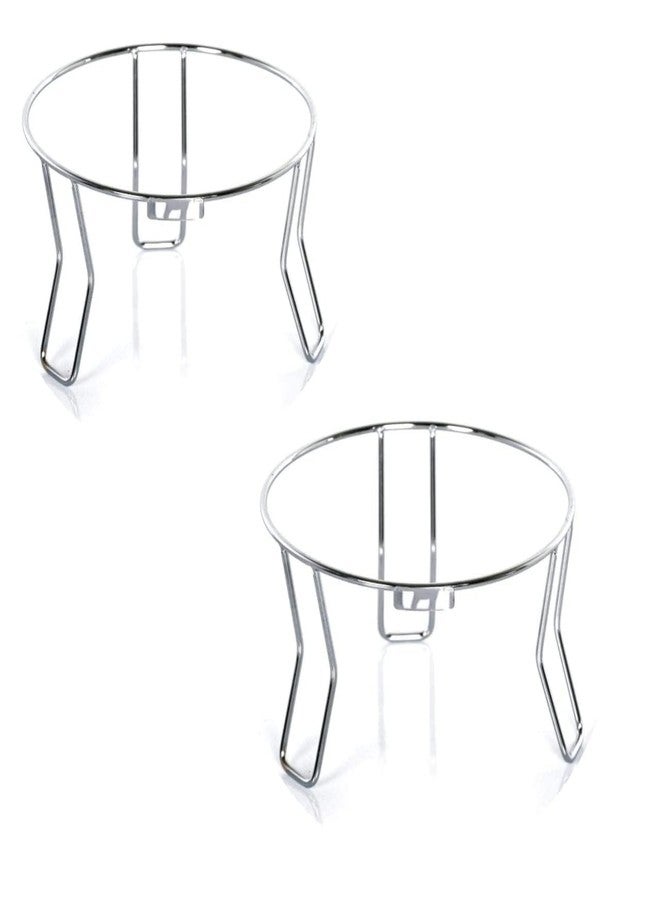 Cheet enterprise 2PCS Stainless Steel Ring Matka Stand | Chrome-Plated Fancy Water Pot & Kitchen Rack | Heavy-Duty Pot Holder for Matka, Plants, Containers | Rust-Proof, Multipurpose Home Organizer - Image 1