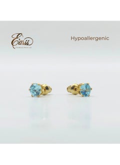 Aquamarine Birth Stone March Gold Earring | Stainless Steel | 18K Gold Plated - pzsku/Z82CB659B13715D6A47A4Z/45/_/1735212702/7b68384e-f20a-488d-bf26-19a0e5e03b1c