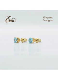 Aquamarine Birth Stone March Gold Earring | Stainless Steel | 18K Gold Plated - pzsku/Z82CB659B13715D6A47A4Z/45/_/1735212712/718b35df-510b-4b0f-b65d-d56912785739