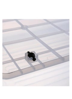 Premify 34L Plastic Storage Box With Lid & Wheels | Slim Under Bed Plastic Organizer – Stackable Transparent Box Storing Clothes, Toys, Shoes, Tools, Medicine, Office Supplies, Arts & Crafts, Kitchen  - Image 4