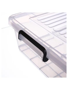 Premify 34L Plastic Storage Box With Lid & Wheels | Slim Under Bed Plastic Organizer – Stackable Transparent Box Storing Clothes, Toys, Shoes, Tools, Medicine, Office Supplies, Arts & Crafts, Kitchen  - Image 5