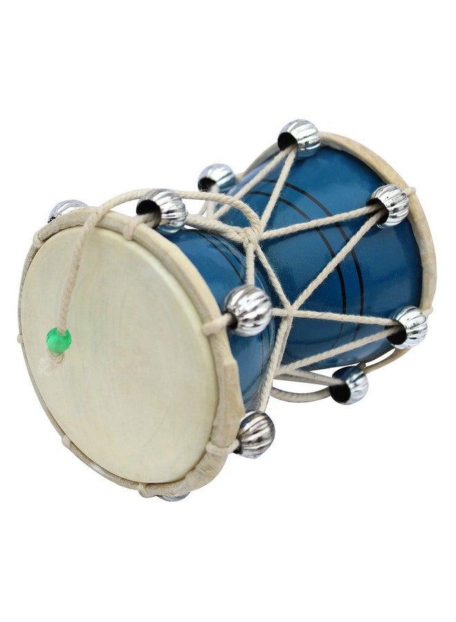 ITOS365 Handmade Damroo for Kids Indian Musical Instrument Tourquise Damru Toy Gift - Image 2