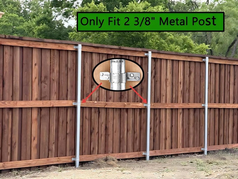 SupConn 2-3/8" Fence Brackets(24Pcs), Galvanized Pipe Grip Tie,Steel to Wood Fence Bracket,Metal Brackets for Metal Posts (No Include Screws) - Image 5