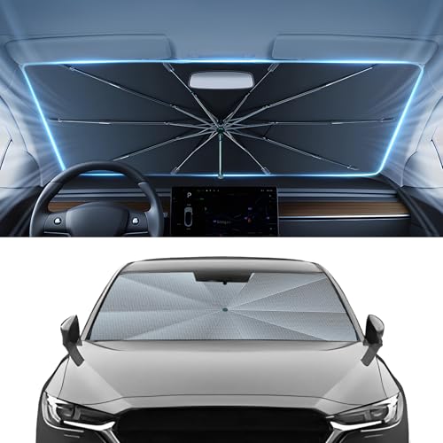 Autorder Windshield Sun Shade Umbrella for 20172025 2026 Mazda CX5 CX5 AccessoriesUpgraded Ice Crystal MaterialEasy Setup Umbrella Sunshade for Car Windshield100 Sun Blocking - Image 1