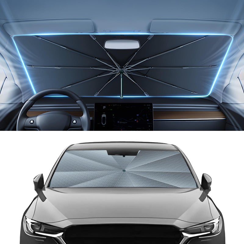 Autorder Windshield Sun Shade Umbrella for 20172025 2026 Mazda CX5 CX5 AccessoriesUpgraded Ice Crystal MaterialEasy Setup Umbrella Sunshade for Car Windshield100 Sun Blocking - Image 2