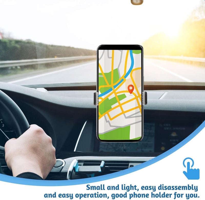 حامل هاتف السيارة الدوار لمخرج الهواء، قابل للتعديل 360 درجة، حامل هاتف محمول بلاستيكي، مثبت على فتحة تهوية السيارة، متوافق مع الهواتف الذكية، اللون رمادي - Image 3