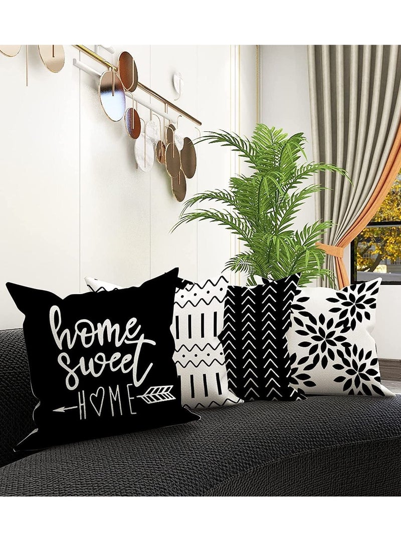 Pillow Covers Modern Sofa Throw Cover, Decorative Outdoor Linen Fabric Case for Couch Bed Car 45x45cm (Black, 18x18, Set of 4) - pzsku/Z82CBD5DA090B0A700528Z/45/_/1673946799/266924fb-c34c-4158-a514-939598088de1