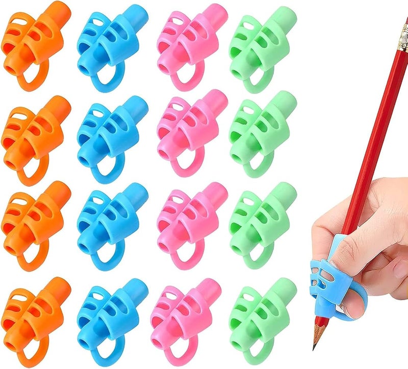 SANNIX 16 Pack Pencil Grips for Kids Handwriting, Pencil Holder for Kids, Handwriting Grip, Ergonomic Training Pencil Grips, Writing Tool for Toddlers, Preschoolers, Children,3 Finger Grips - Image 1