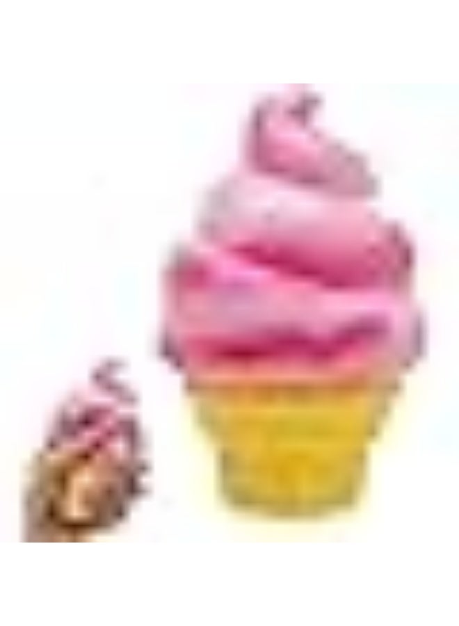 squishy Ice Cream Squishy, Slow Rise Sensory Fidget, Stress Relief for Anxiety Management, Sensory Play Therapy, Ideal for Calm-Down Corners and Desk Use, Pink Ice Cream Design - Image 1