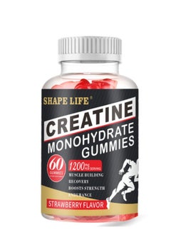 Sports Creatine Gummies 60 pieces, With Top Quality Ingredients, Increase Energy and Anti-Aging, strawberry flavor Gummy for Dietary Supplement, Daily Essential