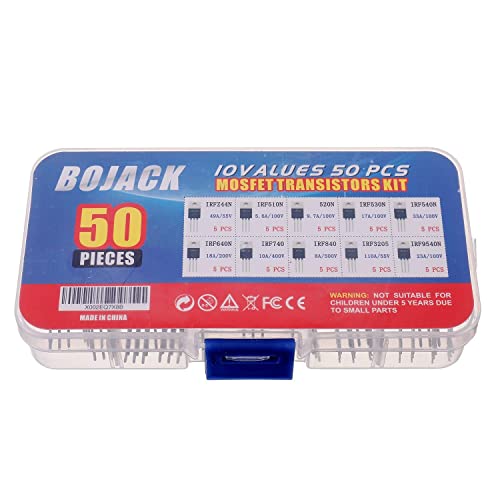 BOJACK 10 Values 50 Pcs IRFZ44N IRF510N IRF530N IRF540N IRF640N IRF740 IRF840 IRF3205 IRF9540 IRF Series transistors MOSFET Assortment Kit - Image 3