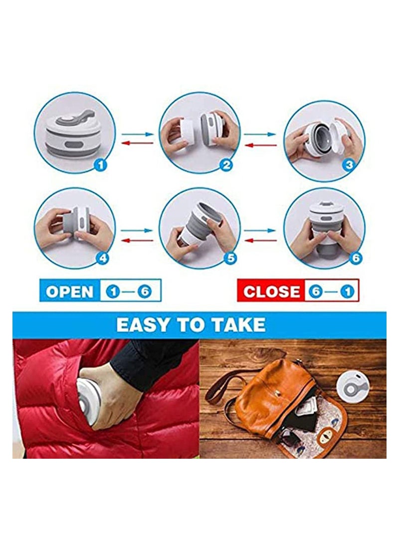 كوب قهوة سيليكون قابل لإعادة الاستخدام وقابل لإعادة الاستخدام - Image 5