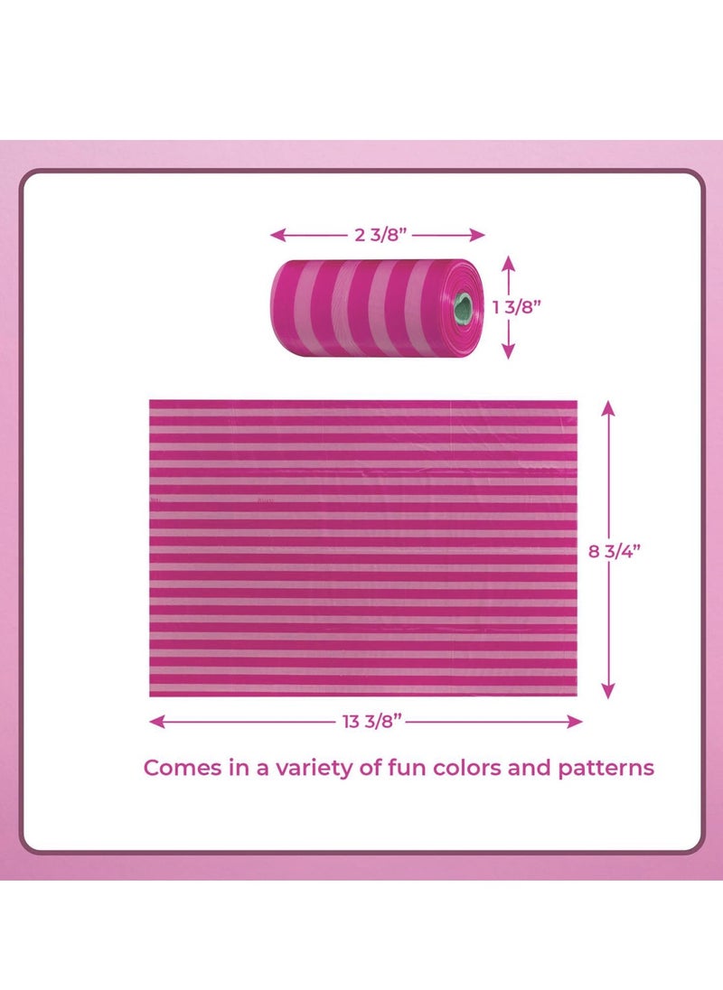 amchi baby - Amchi Baby Disposable Scented Bags pack of 22 rolls/440 Bags with Dispenser- Pink - Image 1