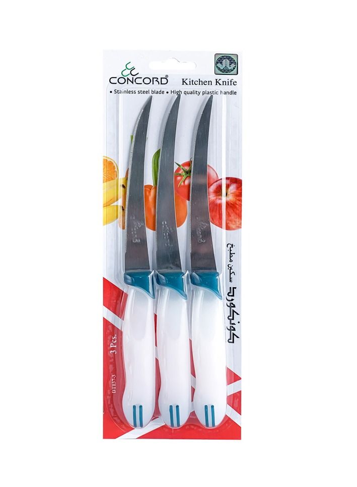 Kitchen Knife 3 Piece - 4.5 In. Serrated Utility Knife - white