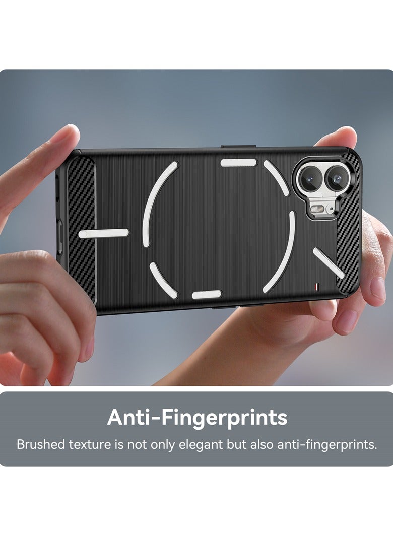 Brushed Carbon Fiber Shockproof Case For Nothing Phone 2 - Black - Image 4