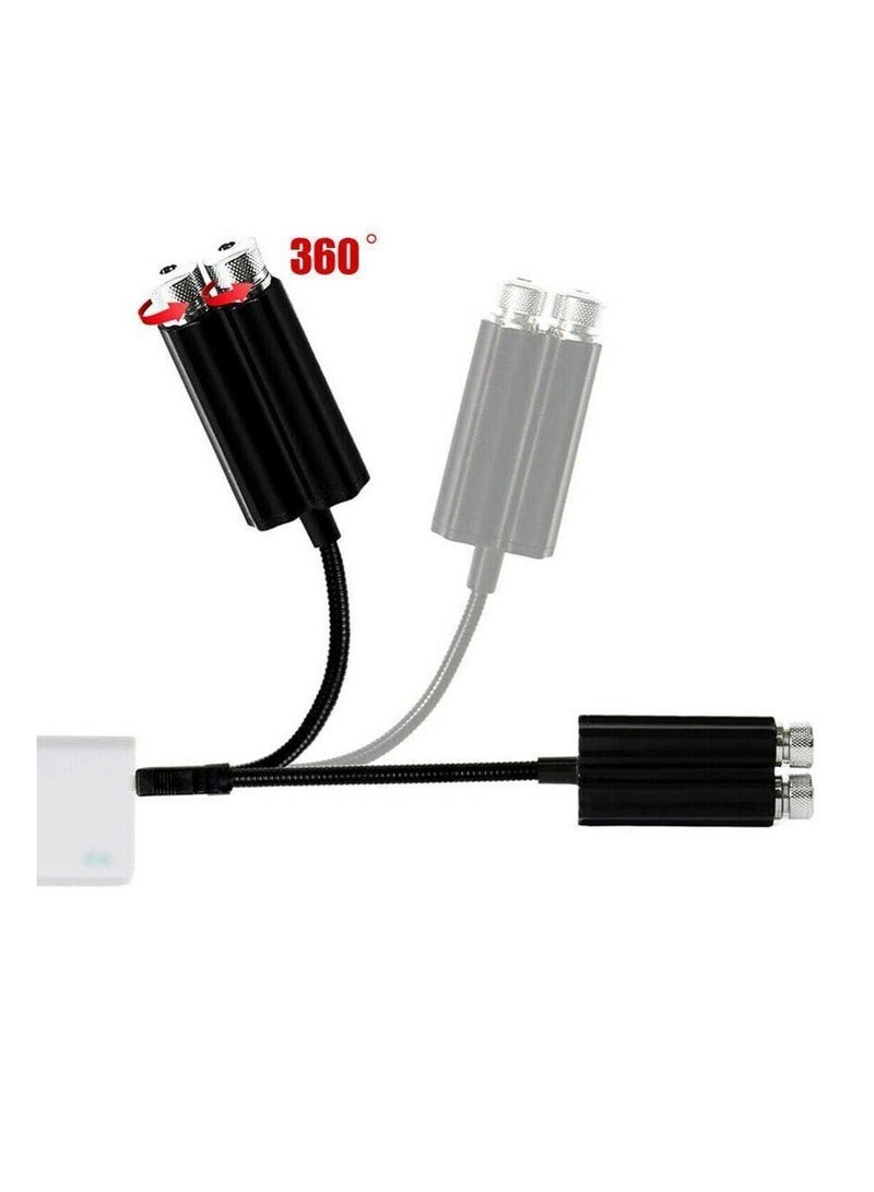 Loquat Car Roof Dual Star Light Interior LED Starry Atmosphere Ambient Projector USB Decoration Night Home Decor Galaxy Lights - Image 3