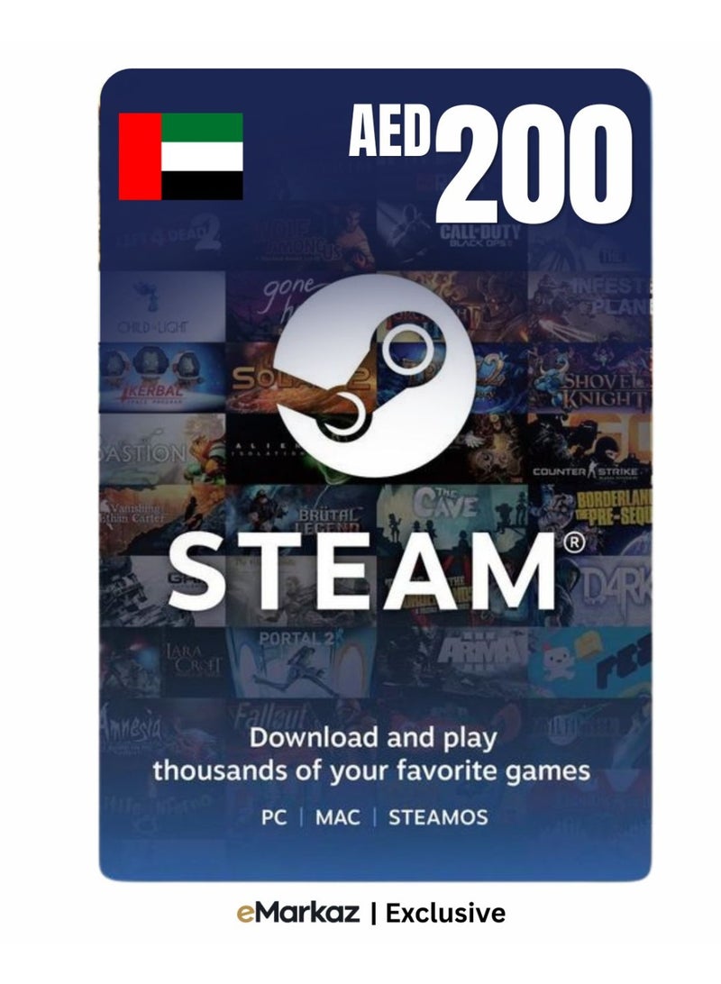 Steam Gift Card 200 AED for UAE Region