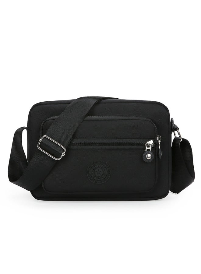 Cloth Bag Multi-layer Backpack Crossbody Nylon Canvas Bag Middle-aged Mother Bag Small Bag Old Grandma OxFord Cloth Women's Bag-Color:Black  - Image 1