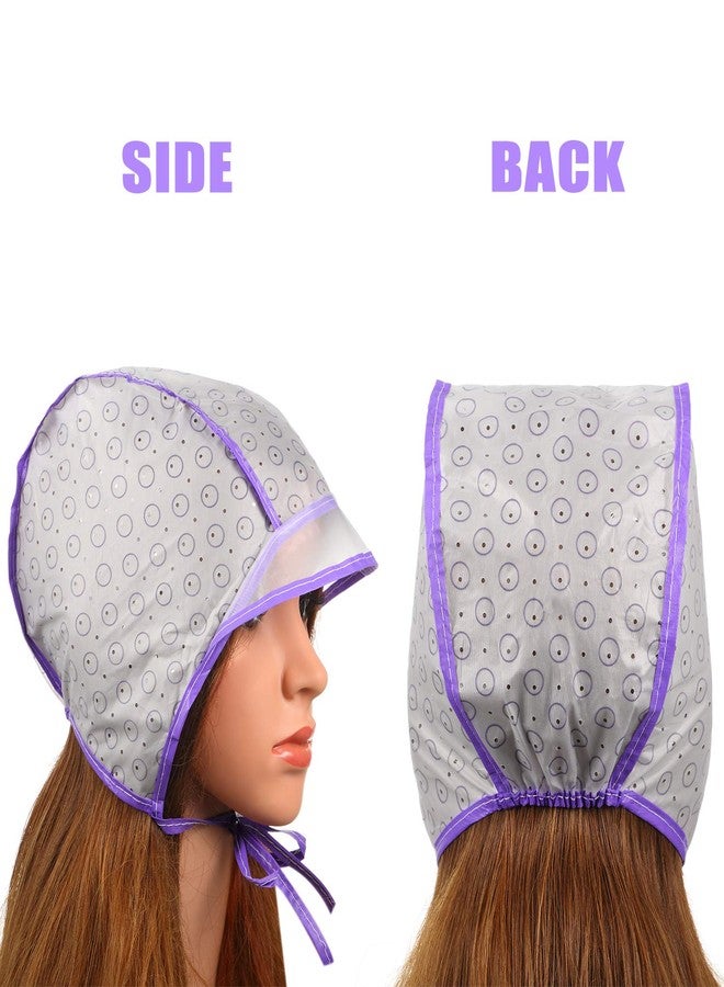 WILLBOND 6 Pieces Highlighting Cap Hair Frosting Cap Highlight for Dye Color with Plastic Hooks Hair Coloring Salon Hairdressing Tool Kit Supplies(Purple) - Image 4