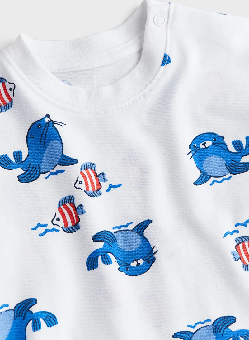 H&M Kids Crew Neck Printed T-Shirt