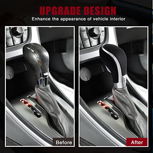Tongze Automatic Gear Shift Knob: Leather Shifter Knob Replacement for Buick Verano Regal GM Opel Insignia Vauxhall 2009-2013 Transmission Gear Shift Lever Stick(Black) - Image 2