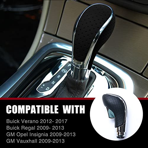 Tongze Automatic Gear Shift Knob: Leather Shifter Knob Replacement for Buick Verano Regal GM Opel Insignia Vauxhall 2009-2013 Transmission Gear Shift Lever Stick(Black) - Image 5