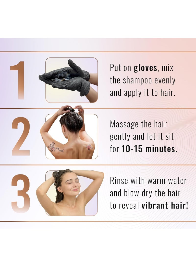 Herbishh Dark Brown Color Shampoo for Gray Hair, Hair Dye Shampoo 3 in 1, 100% Grey Coverage for Men & Women, Long-lasting & Travel-friendly, Ammonia-free, 30 ml (Pack of 5) - Image 3