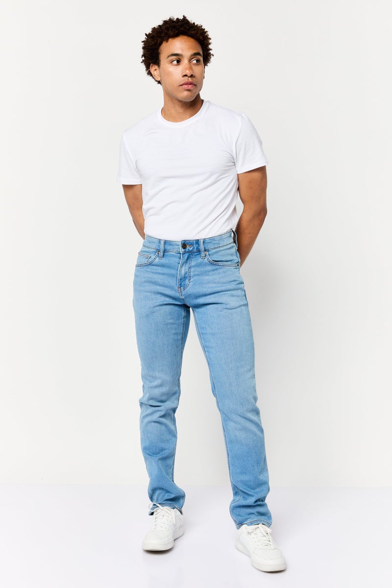 Celio Men Straight Fit Washed Stretchable Denim Jeans, Blue - Image 2