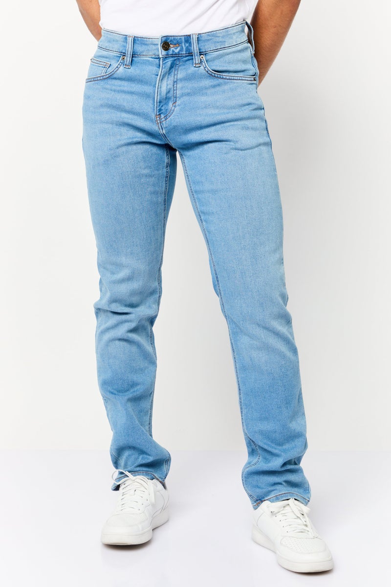 Celio Men Straight Fit Washed Stretchable Denim Jeans, Blue - Image 1