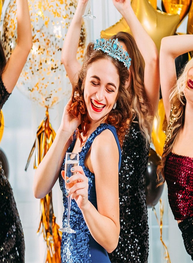 ACO-UINT Blue Birthday Crown for Women, Birthday Headband and Sash, Tiara Decorations - Image 5