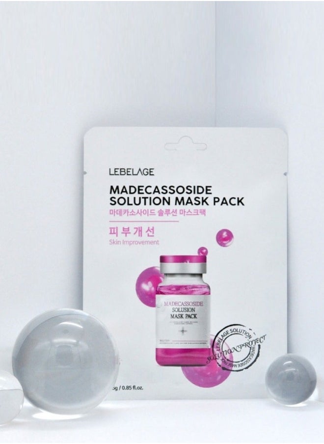 Lebelage MADECASSOSIDE SOLUTION MASK PACK (PACK OF 10 INDIVIDUAL MASKS) | KOREAN MADE SKIN CARE  - Image 5