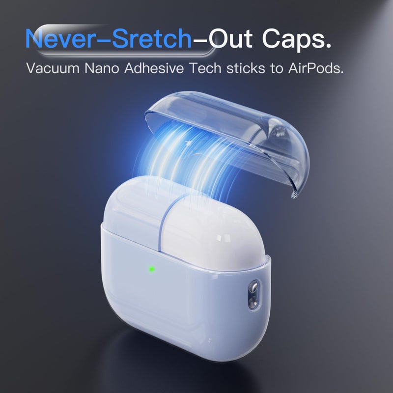 DamonLight Case for AirPods Pro 3 Never-Sretch-Out DamonLight Shock-Proof Protective Semi Hard Silicone Case Compatible with Apple Airpods Pro 3rd Generation (Ice Blue) - Image 3