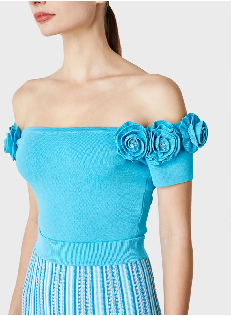 Femi9 Floral Applique Strappy Top