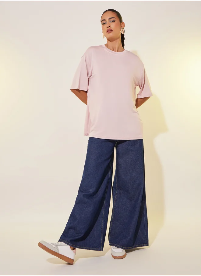 ستايلي Graphic Print Round Neck T-Shirt